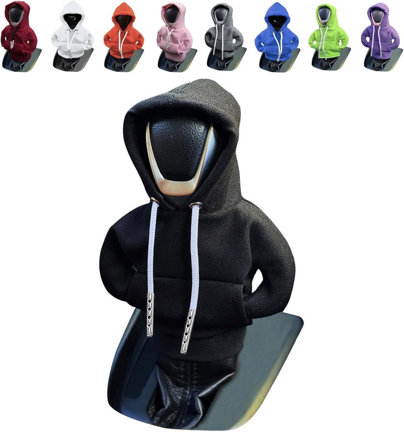 vvag Gear Shift Hoodie,Universal Shift Knob Hoodie, 4.7 Inch Car Shifter Stick Protector Decoration, Funny Hoodie Car Gear Shift Cover, Auto Interior Accessories Shifter Hoodie (Black) - Image 1